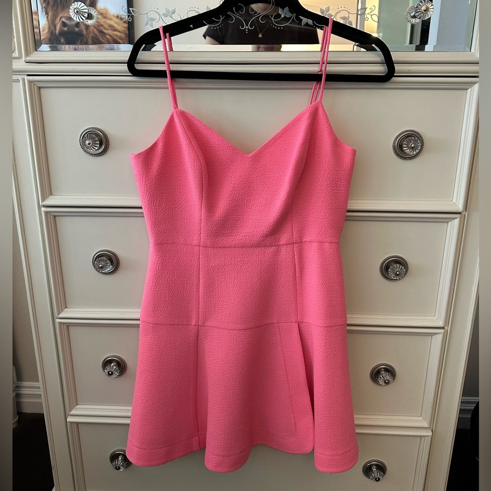 Black Halo pink hot mini dress